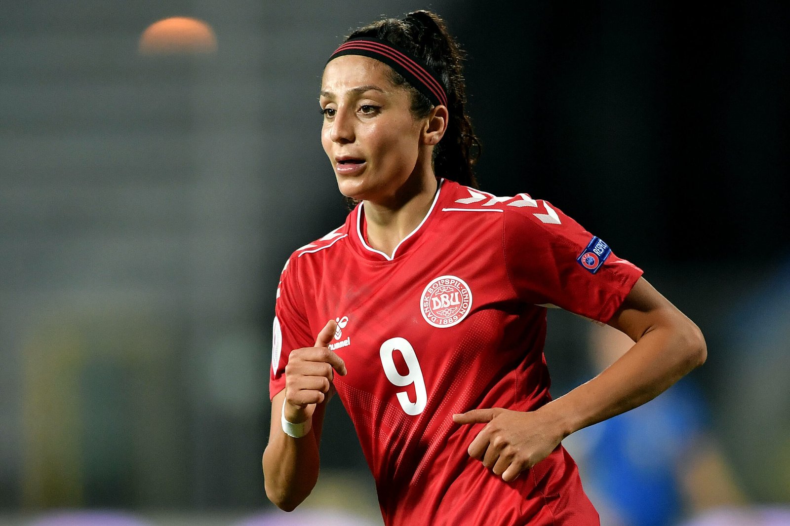 Nadia Nadim of Denmark reacts during the Women s EURO 2022 qualifying football match between Italy and Denmark at stadio Carlo Castellani in Empoli Italy, October, 27th, 2020. Photo Andrea Staccioli / Insidefoto andreaxstaccioli